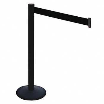 RETRACTA-BELT Barrier Post 40 in H Black Belt, 48VK66