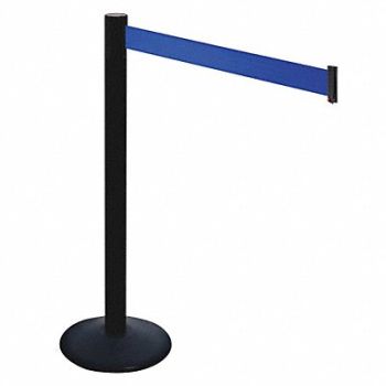RETRACTA-BELT Barrier Post 40 in H Blue Belt, 48VK67