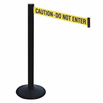 RETRACTA-BELT Barrier Post 40 in H Yellow/Black Text, 48VK69