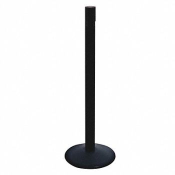 RETRACTA-BELT Belt Barrier Receiver Post Black PVC, 48VK74