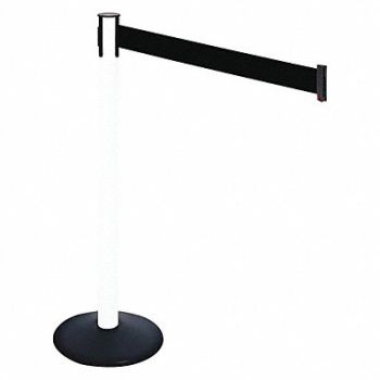 RETRACTA-BELT Barrier Post 40 in H Black Belt w/Base, 48VK80