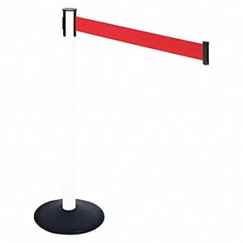 RETRACTA-BELT Barrier Post PVC Post Red Belt 40 in H, 48VK89