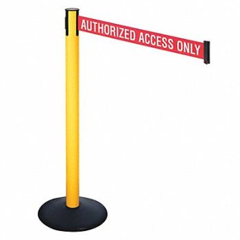 RETRACTA-BELT Barrier Post Red/White Belt Text 40in. H, 48VK93