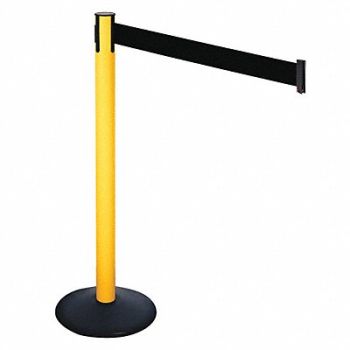RETRACTA-BELT Barrier Post Black Belt 3 in Belt W, 48VK94