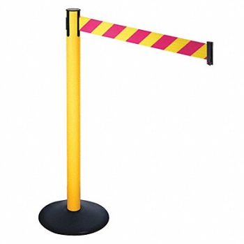RETRACTA-BELT Barrier Post Magenta/Ylw Belt 40 in H, 48VK99