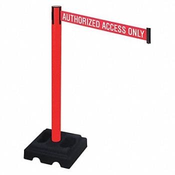 RETRACTA-BELT Barrier Post Red/White Belt Text Square, 48VL67