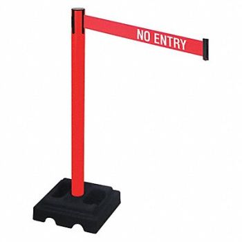 RETRACTA-BELT Barrier Post Red/White Belt Text Square, 48VL77
