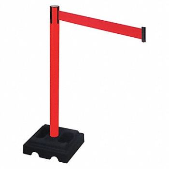 RETRACTA-BELT Barrier Post Blk Red Belt 10 ft Belt L, 48VL80