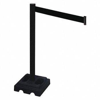 RETRACTA-BELT Barrier Post Blk Blk Belt 10 ft Belt L, 48VL85