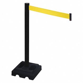 RETRACTA-BELT Barrier Post Black Yellow Belt Square, 48VM01