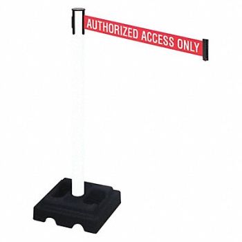 RETRACTA-BELT Barrier Post Red/White Belt Text Square, 48VM02
