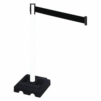 RETRACTA-BELT Barrier Post Black Black Belt Square, 48VM03