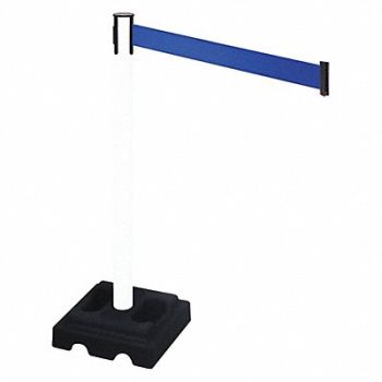 RETRACTA-BELT Barrier Post Black Blue Belt Square, 48VM04