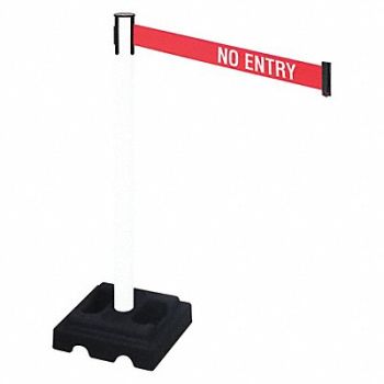 RETRACTA-BELT Barrier Post Red/White Belt Text Square, 48VM12