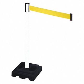 RETRACTA-BELT Barrier Post Blk Ylw Belt 10 ft Belt L, 48VM18
