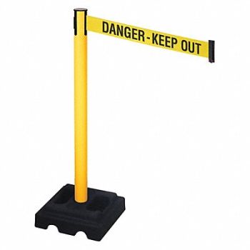 RETRACTA-BELT Barrier Post PVC Post Black Post Square, 48VM25
