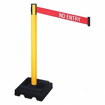 RETRACTA-BELT Barrier Post Red/White Belt Text Square, 48VM29