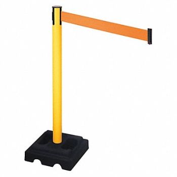 RETRACTA-BELT Barrier Post Blk Orange Belt 10ft Belt L, 48VM30