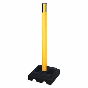 RETRACTA-BELT Belt Barrier Receiver Post Yellow Color, 48VM31