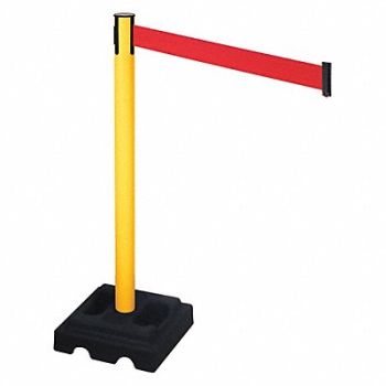 RETRACTA-BELT Barrier Post Blk Red Belt 10 ft Belt L, 48VM32