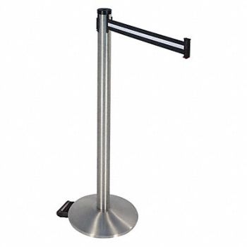 RETRACTA-BELT Barrier Post Blk/White Belt 2 in Belt W, 48VN78