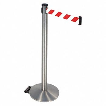 RETRACTA-BELT Barrier Post Red/White Belt 2 in Belt W, 48VN89