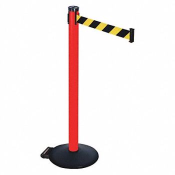 RETRACTA-BELT Barrier Post Black/Ylw Belt 2 in Belt W, 48VP34
