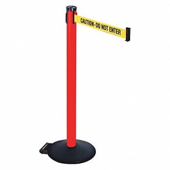 RETRACTA-BELT Barrier Post Ylw/Black Text 2 in Belt W, 48VP35