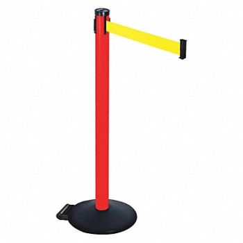 RETRACTA-BELT Barrier Post 2 in Belt W 14in Base Dia, 48VP38