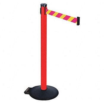RETRACTA-BELT Barrier Post Magenta/Ylw Belt 2in Belt W, 48VP39