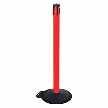 RETRACTA-BELT Belt Barrier Rcvr. Post Red Cast Iron, 48VP42
