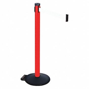 RETRACTA-BELT Barrier Post PVC Post Black White Belt, 48VP46