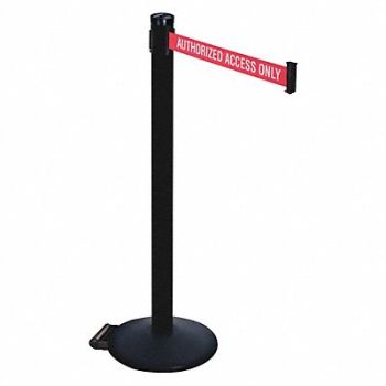 RETRACTA-BELT Barrier Post Red/White Belt Text Black, 48VP48