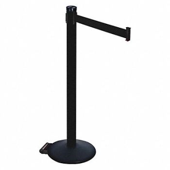 RETRACTA-BELT Barrier Post Black Belt 2 in Belt W, 48VP49