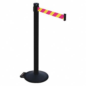 RETRACTA-BELT Barrier Post Magenta/Ylw Belt 2in Belt W, 48VP57