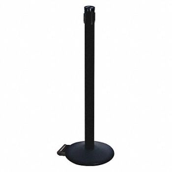 RETRACTA-BELT Belt Barrier Rcvr. Post Black Cast Iron, 48VP60