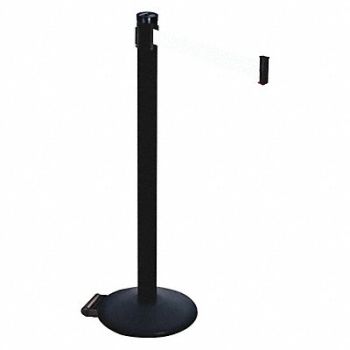 RETRACTA-BELT Barrier Post PVC Post Black White Belt, 48VP64