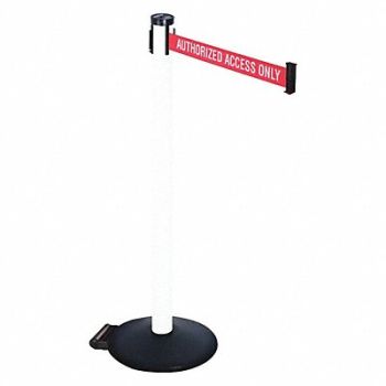 RETRACTA-BELT Barrier Post Red/White Belt Text Black, 48VP66