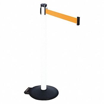 RETRACTA-BELT Barrier Post PVC Post Black Orange Belt, 48VP77