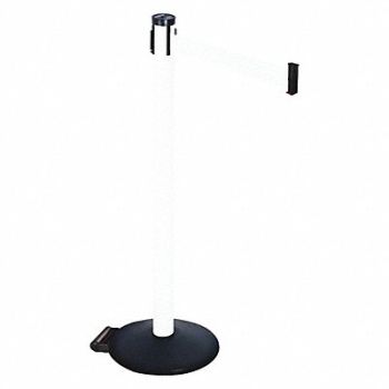 RETRACTA-BELT Barrier Post PVC Post Black White Belt, 48VP82