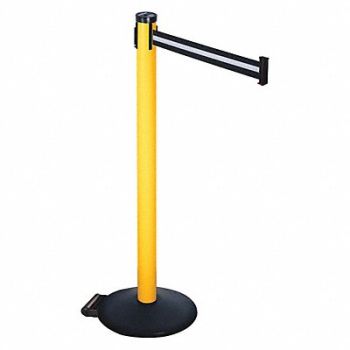 RETRACTA-BELT Barrier Post Blk/White Belt 2 in Belt W, 48VP87