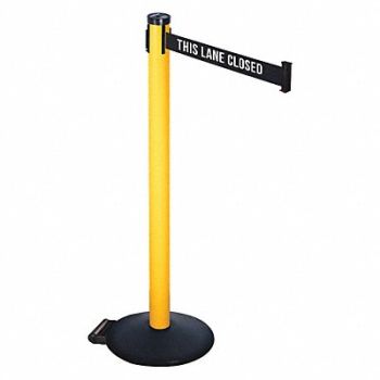 RETRACTA-BELT Barrier Post Blk/White Belt 2 in Belt W, 48VP99