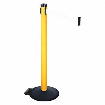 RETRACTA-BELT Barrier Post PVC Post Black White Belt, 48VR01