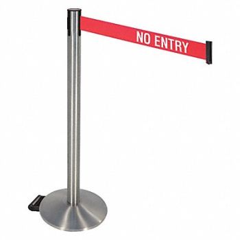RETRACTA-BELT Barrier Post w/Wheels 40 in H No Entry, 48VT04