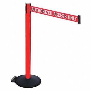 RETRACTA-BELT Barrier Post PVC Post w/Wheels 40 in H, 48VT48