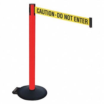 RETRACTA-BELT Barrier Post PVC Post w/Wheels 40 in H, 48VT53