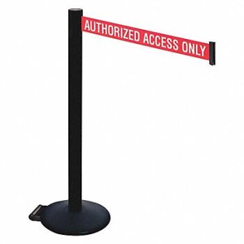 RETRACTA-BELT Barrier Post PVC Post w/Wheels 40 in H, 48VT66
