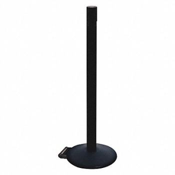 RETRACTA-BELT Belt Barrier Rcvr. Post Black Cast Iron, 48VT78