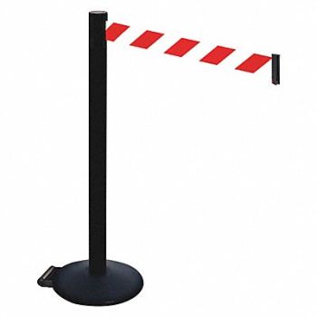 RETRACTA-BELT Barrier Post Red/White Belt w/Wheels, 48VT80
