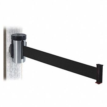RETRACTA-BELT Belt Barrier Satin SS Black Belt 10ft L, 48VY03